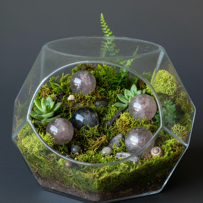 Phantom Quartz Sphere Wise Forest Spirit Crystal Ball