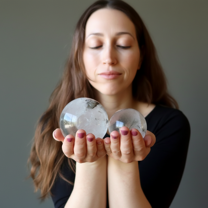 Phantom Quartz Sphere Wise Forest Spirit Crystal Ball