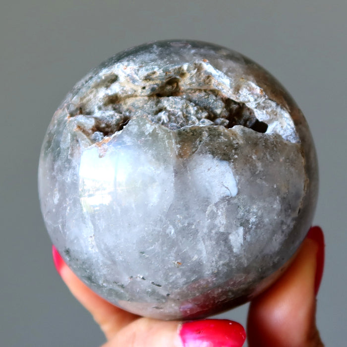 Phantom Quartz Sphere Chlorite Garden Lodolite Crystal Ball