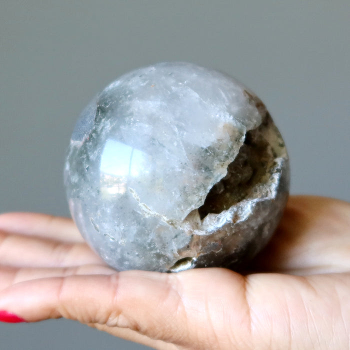 Phantom Quartz Sphere Chlorite Garden Lodolite Crystal Ball