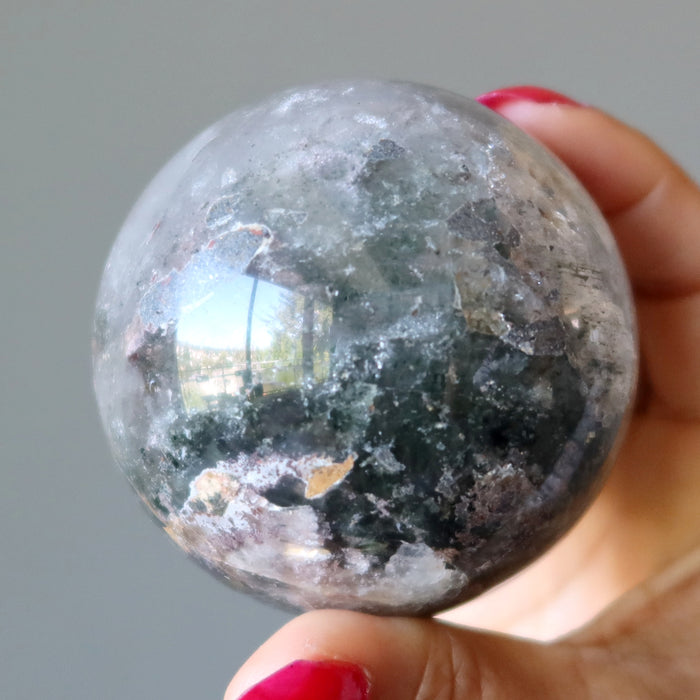 Phantom Quartz Sphere Chlorite Garden Lodolite Crystal Ball