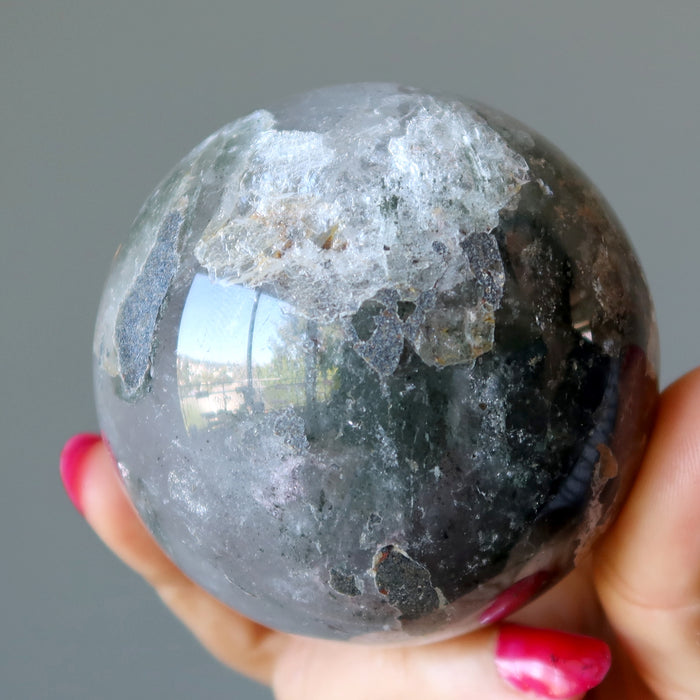 Phantom Quartz Sphere Chlorite Garden Lodolite Crystal Ball