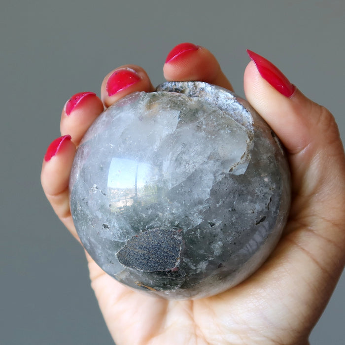 Phantom Quartz Sphere Chlorite Garden Lodolite Crystal Ball