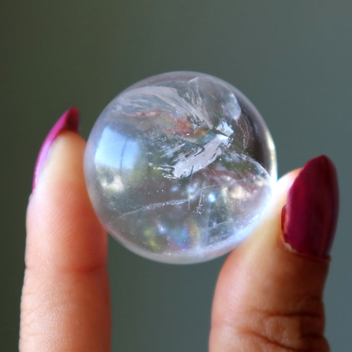 clear rainbow quartz sphere