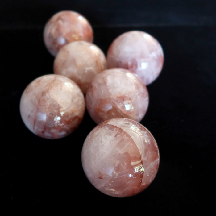Red Fire Quartz Sphere Bundle Lot of 6 Crystal Balls
