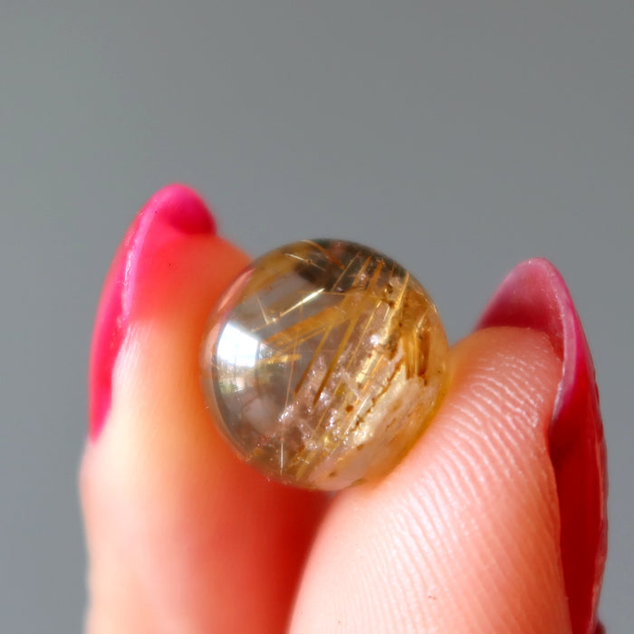 Rutilated Quartz Sphere Gold Mini Crystal Ball