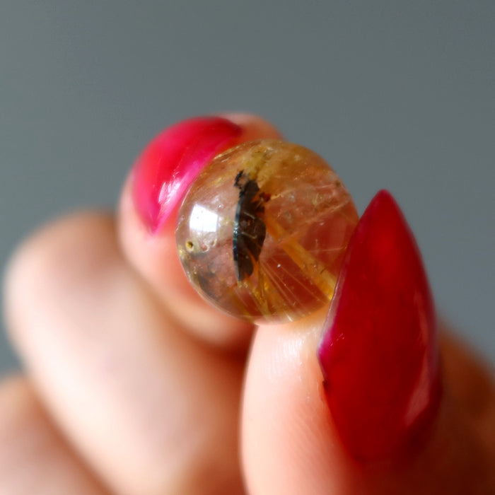 Rutilated Quartz Sphere Gold Mini Crystal Ball