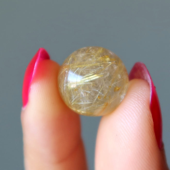 Rutilated Quartz Sphere Gold Mini Crystal Ball