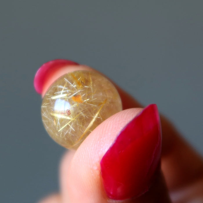 Rutilated Quartz Sphere Gold Mini Crystal Ball
