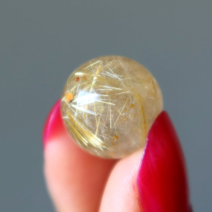 Rutilated Quartz Sphere Gold Mini Crystal Ball