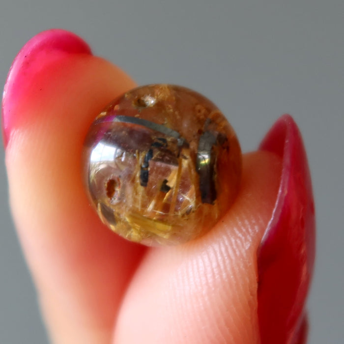 Rutilated Quartz Sphere Black Gold Miniature Crystal Ball