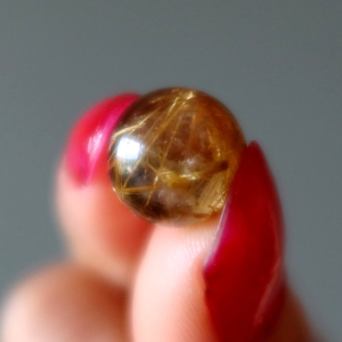 Rutilated Quartz Sphere Black Gold Miniature Crystal Ball