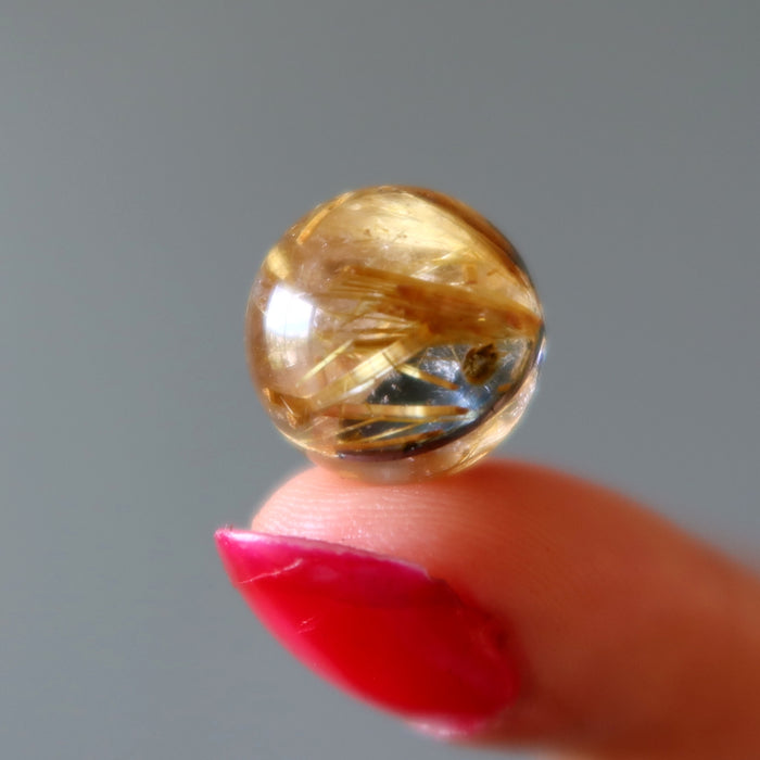 Rutilated Quartz Sphere Black Gold Miniature Crystal Ball