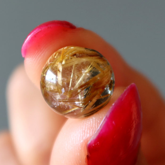 Rutilated Quartz Sphere Black Gold Miniature Crystal Ball