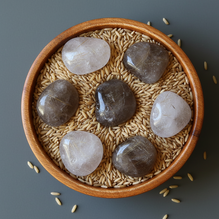 Rutilated Quartz Tumbled Stone Crystal Strands