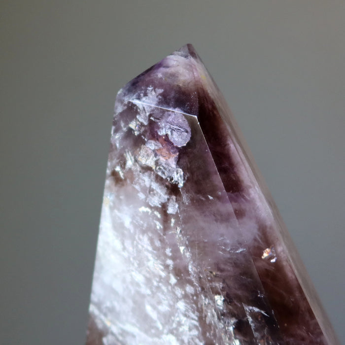 Quartz Showpiece Amethyst Smoky Crystal Trifecta 13.5 Inch