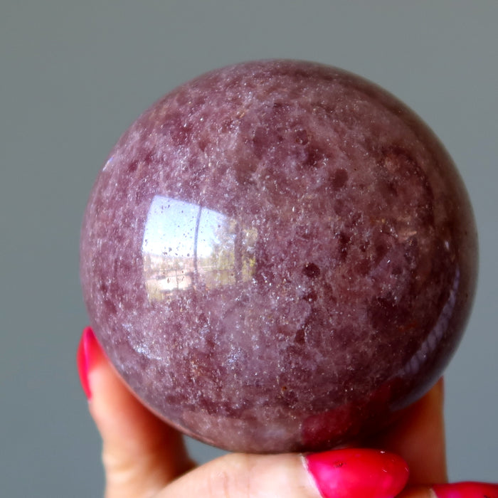 Pink Fire Quartz Sphere Strawberry Joy Crystal Ball
