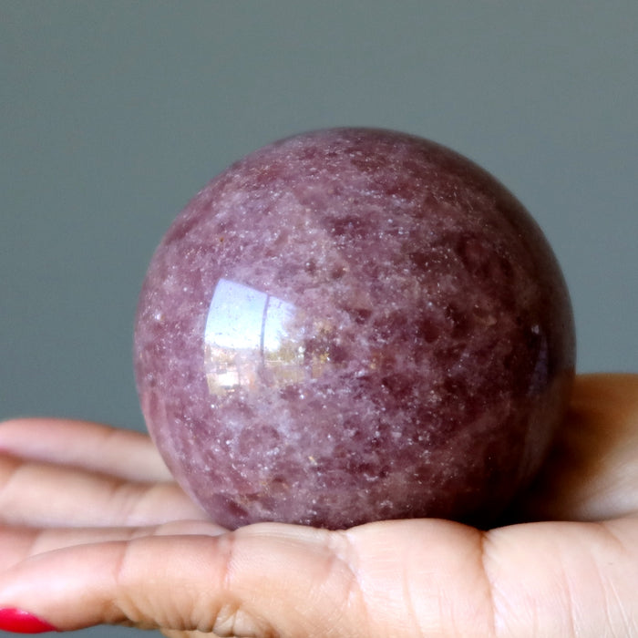 Pink Fire Quartz Sphere Strawberry Joy Crystal Ball