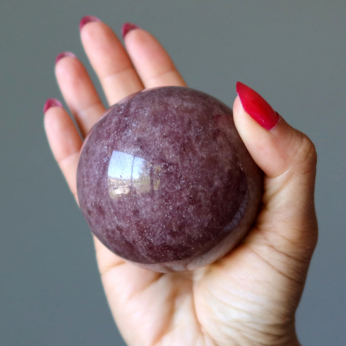 Pink Fire Quartz Sphere Strawberry Joy Crystal Ball