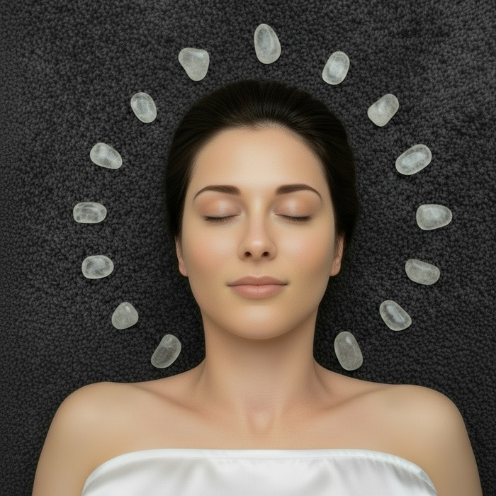 Clear Quartz Tumbled Stone Dash of Chlorite