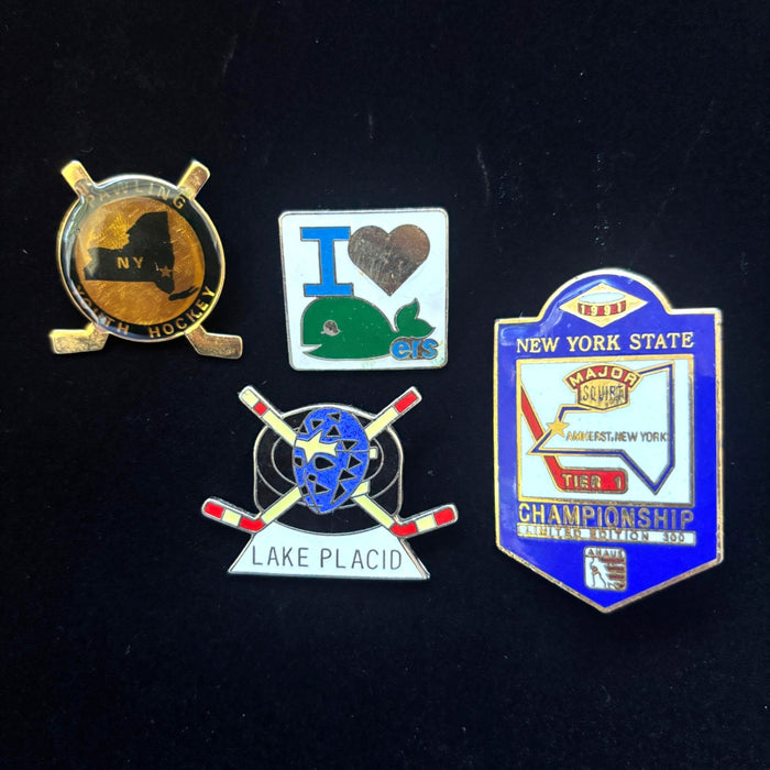 Vintage NY Hockey Pin Lot of 4 Lake Placid Whalers Ltd Ed 1991 Championship