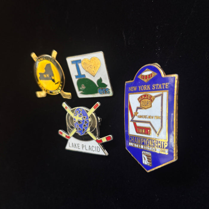 Vintage NY Hockey Pin Lot of 4 Lake Placid Whalers Ltd Ed 1991 Championship