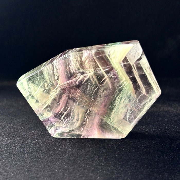 Fluorite Lot Geometric Palm Stone Purple Green Slabs UV Glow