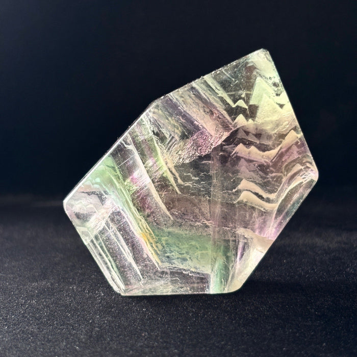 Fluorite Lot Geometric Palm Stone Purple Green Slabs UV Glow