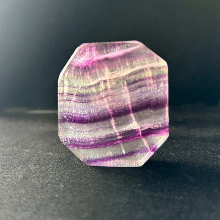 Fluorite Lot Geometric Palm Stone Purple Green Slabs UV Glow