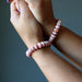 rhodochrosite rondelle bracelets