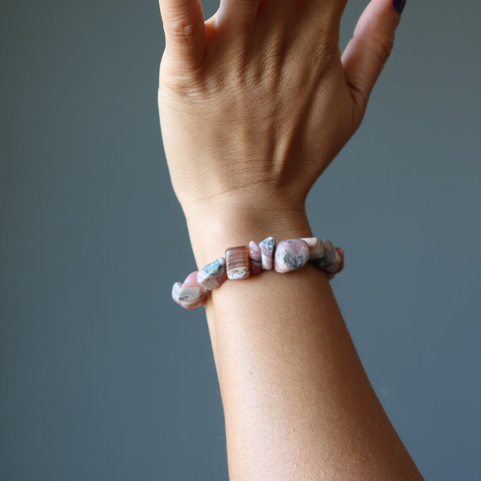 rhodochrosite nugget bracelet