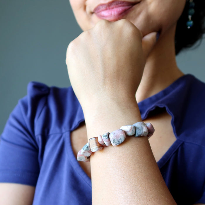 rhodochrosite nugget bracelet