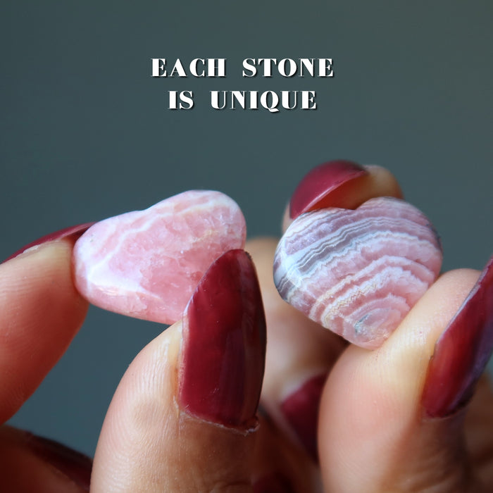 rhodochrosite heart cabochons