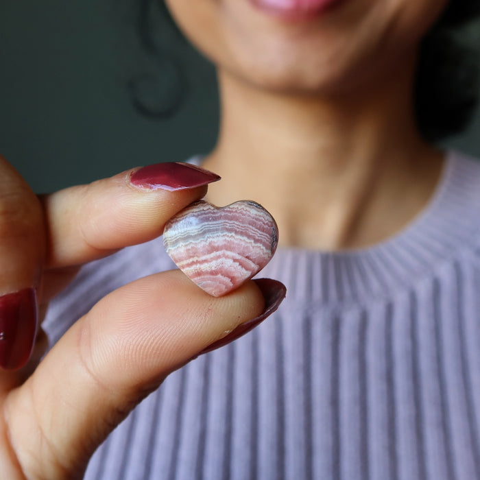 rhodochrosite heart cabochon