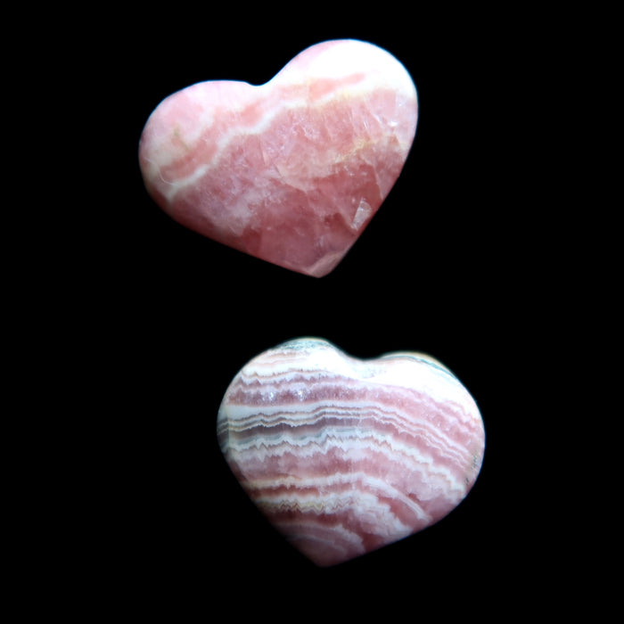 Rhodochrosite Heart Cabochon Pair Crystal Love Layout Gem