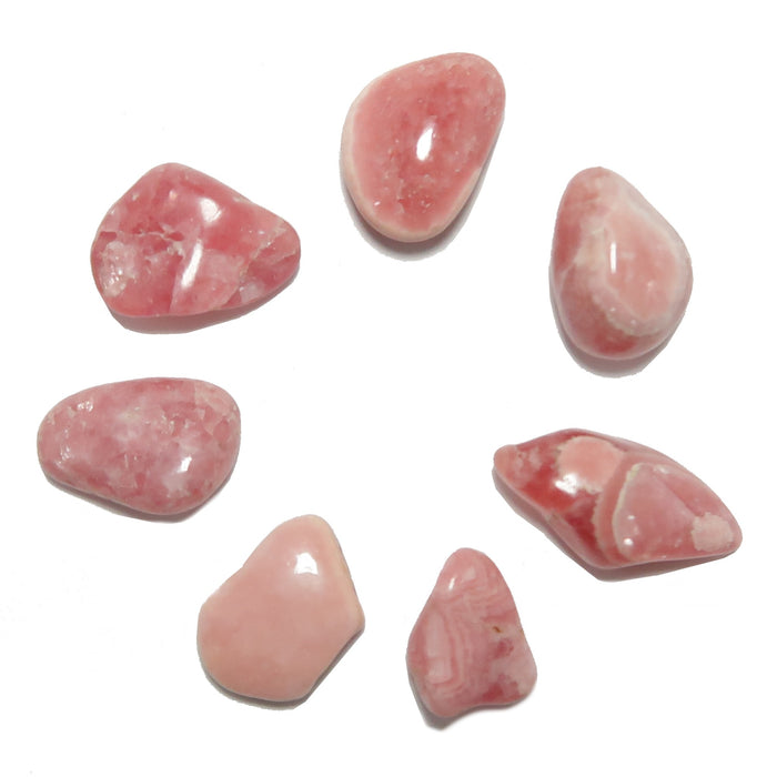 7 rhodochrosite tumbled stones