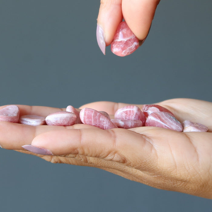 rhodochrosite tumbled stones