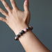 rhodonite bracelet on wrist