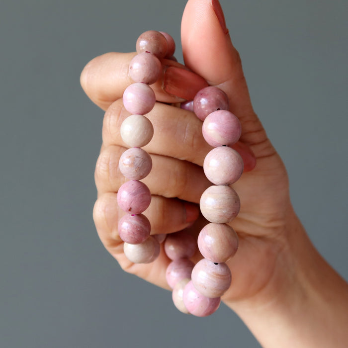 two rhodonite bracelets 