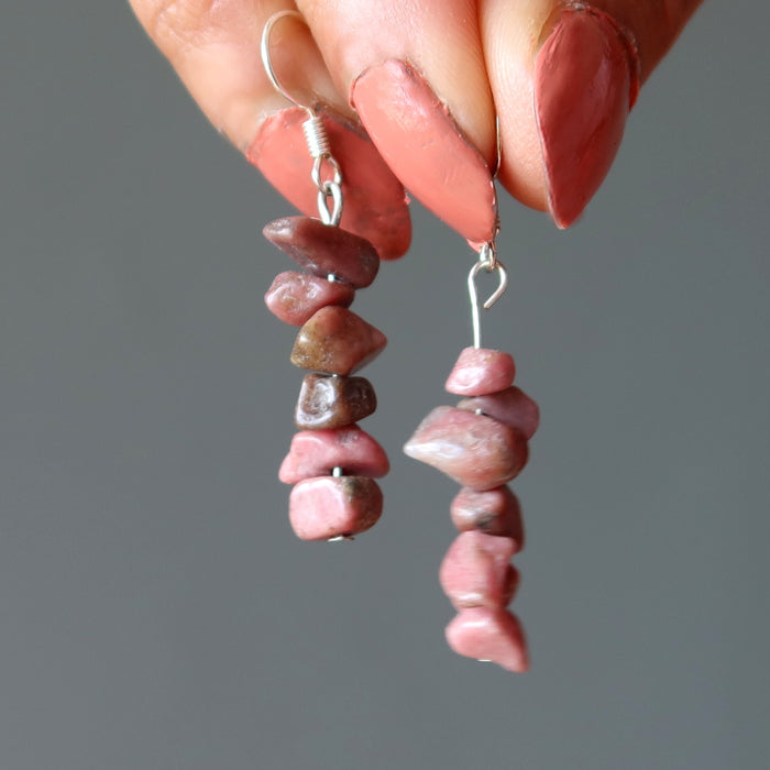 rhodonite earrings