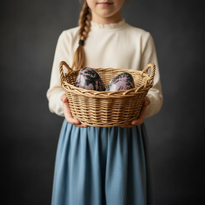 Rhodonite Egg Pink Black Laces of Love Crystal