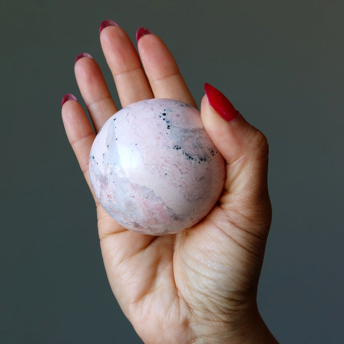 Rhodonite Sphere Wild Lover Pink Crystal Ball