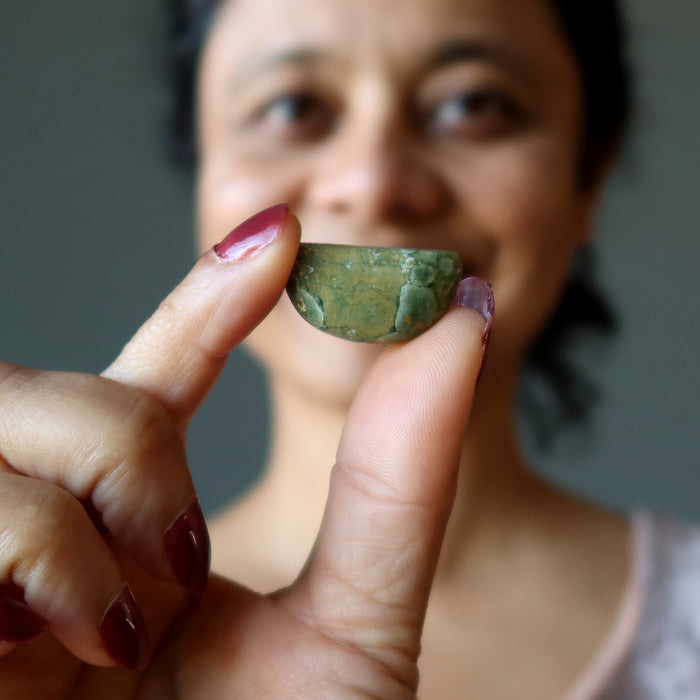 Rhyolite Grid Crystal Set of 3 Smiling Rainforest Gems