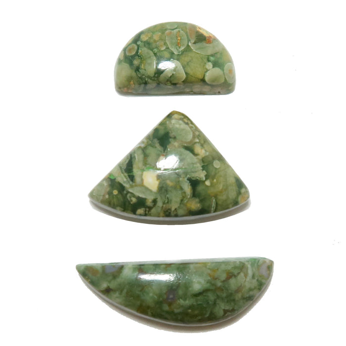 Rhyolite Grid Crystal Set of 3 Smiling Rainforest Gems