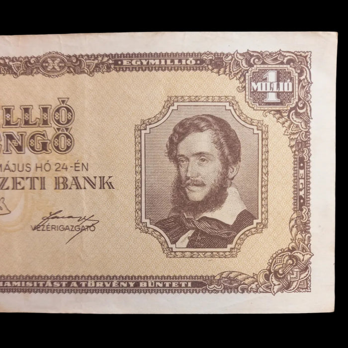1946 Hungary Banknote One Million Milpengo Trillion Pengo Bill Lajos Kossuth AU