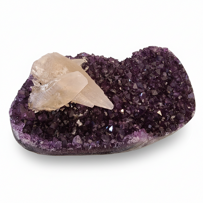 Amethyst Geode Magic Energy Purple Cluster Calcite 4.5 Inch