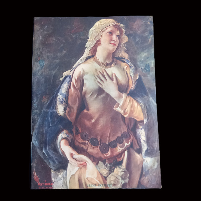 1931 Vintage Ephemera Art Prints Hungarian Women Classic Portrait Painting Magyar Farsang