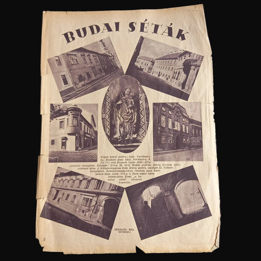 vintage 1930s hungarian european ephemera page book print
