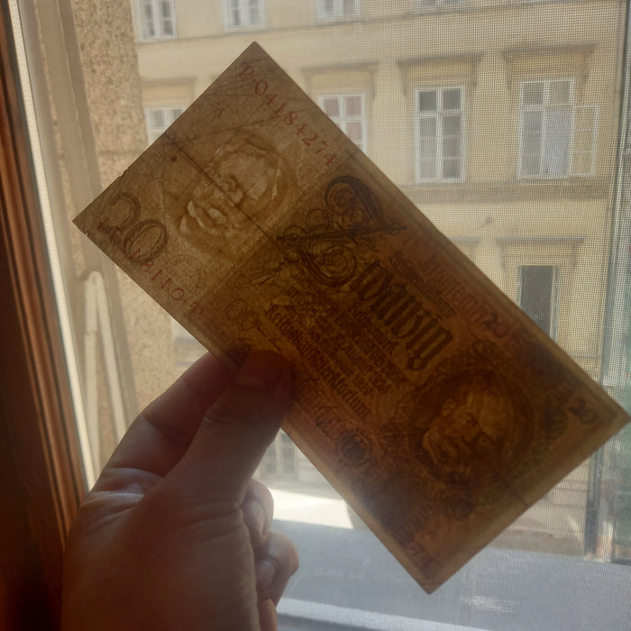 Antique Banknote 1929 Germany 20 Reichsmark Money Weimar Republic Currency 3pc Set