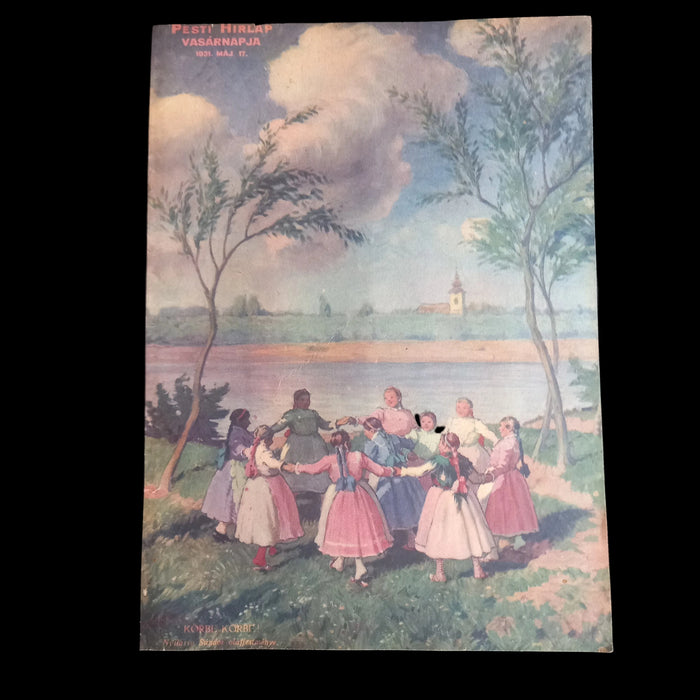1931 Vintage Ephemera Art Prints Hungarian Folk Art & Village Life Cover Set Historic Europe